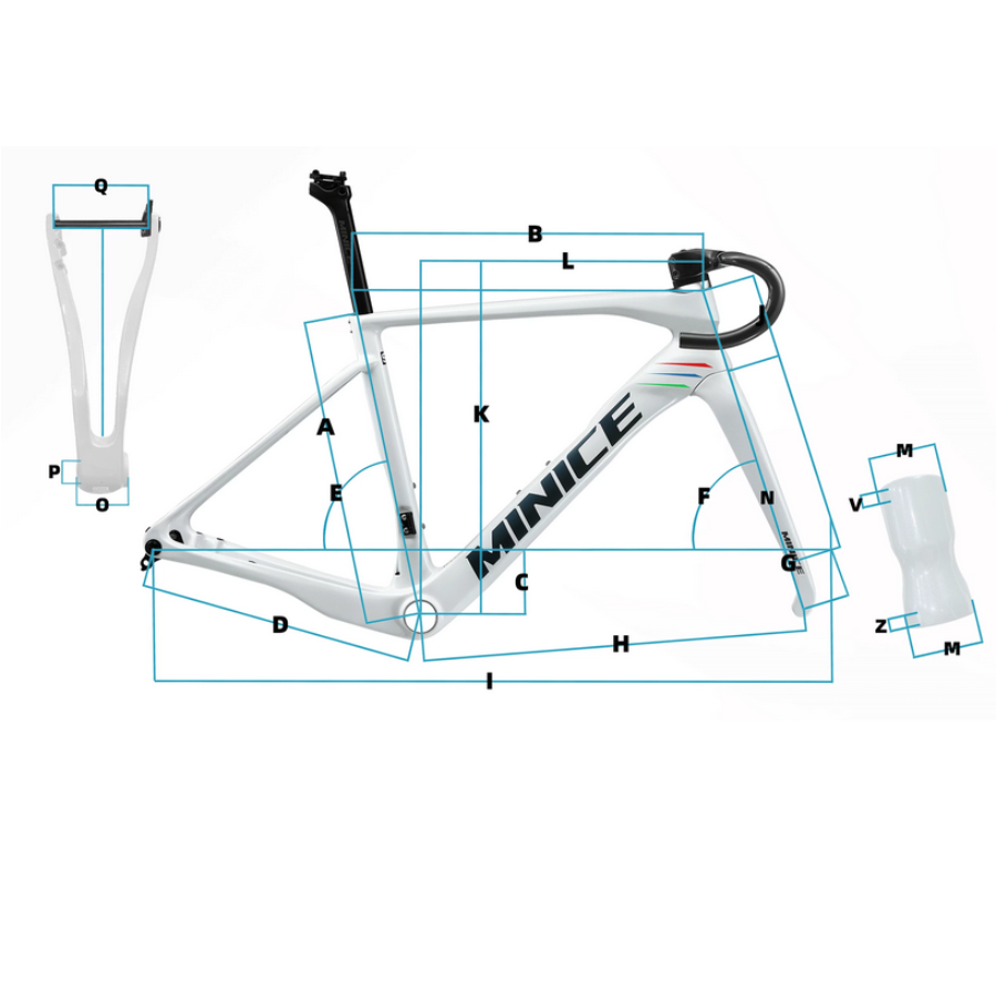 Minice R1 ชุดเฟรมคาร์บอนจักรยานถนน น้ำหนักเบา 1,050g | รองรับยาง 32C | รับประกัน 5 ปี – สั่งจองวันนี้!