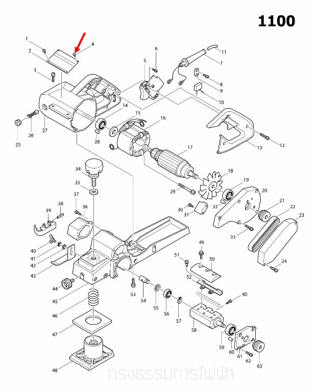 RIVET 0.5 Makita มากีต้า HM1201, 1100, 1600, 1804N, 1805N, 2414, 5103N, 5201N, 5401N, 5700, 5900B, 6401, 9401 Pn.953106-2 (แท้) ##