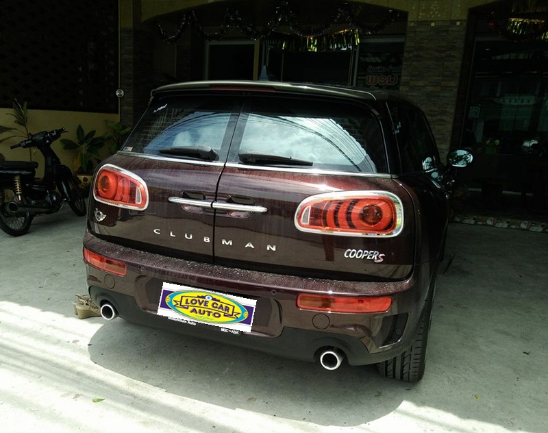 พรมไวนิลดักฝุ่นปูพื้นรถยนต์ Mini Cooper Clubman 2016 ไวนิลสีดำขอบดำ