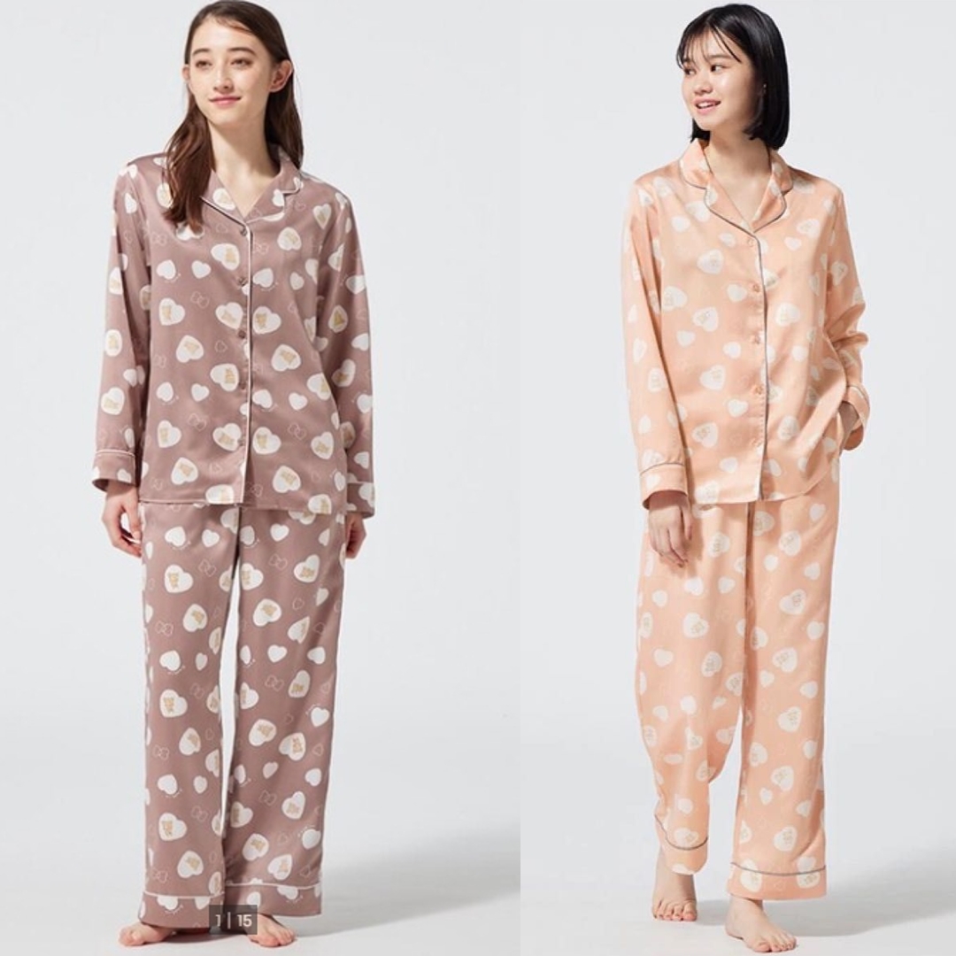 ชุดนอน Gu × Rilakkuma Limited สีน้ำตาล งานลิขสิทธิ์แท้จากญี่ปุ่น