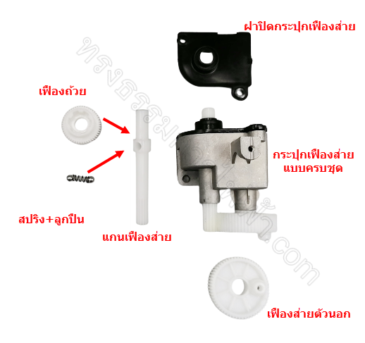 #FE1 แกนเฟืองส่ายพัดลมฮาตาริ 12", 14", 16",18"(ใช้แบบเดียวกัน)