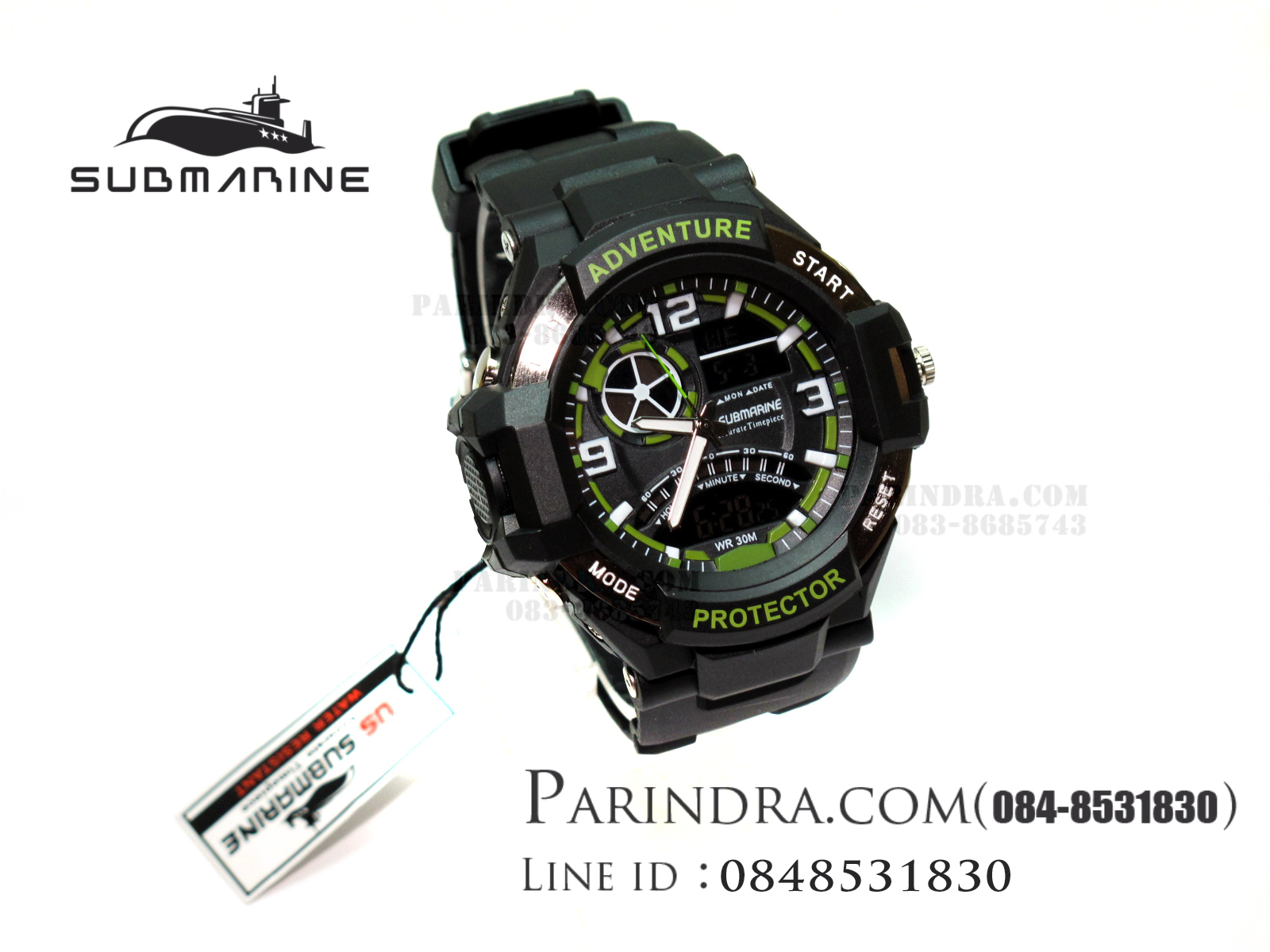 นาฬิกา US submarine Adventure Protector รุ่น TP3156M สีดำตัดเขียว(พื้นดำ)