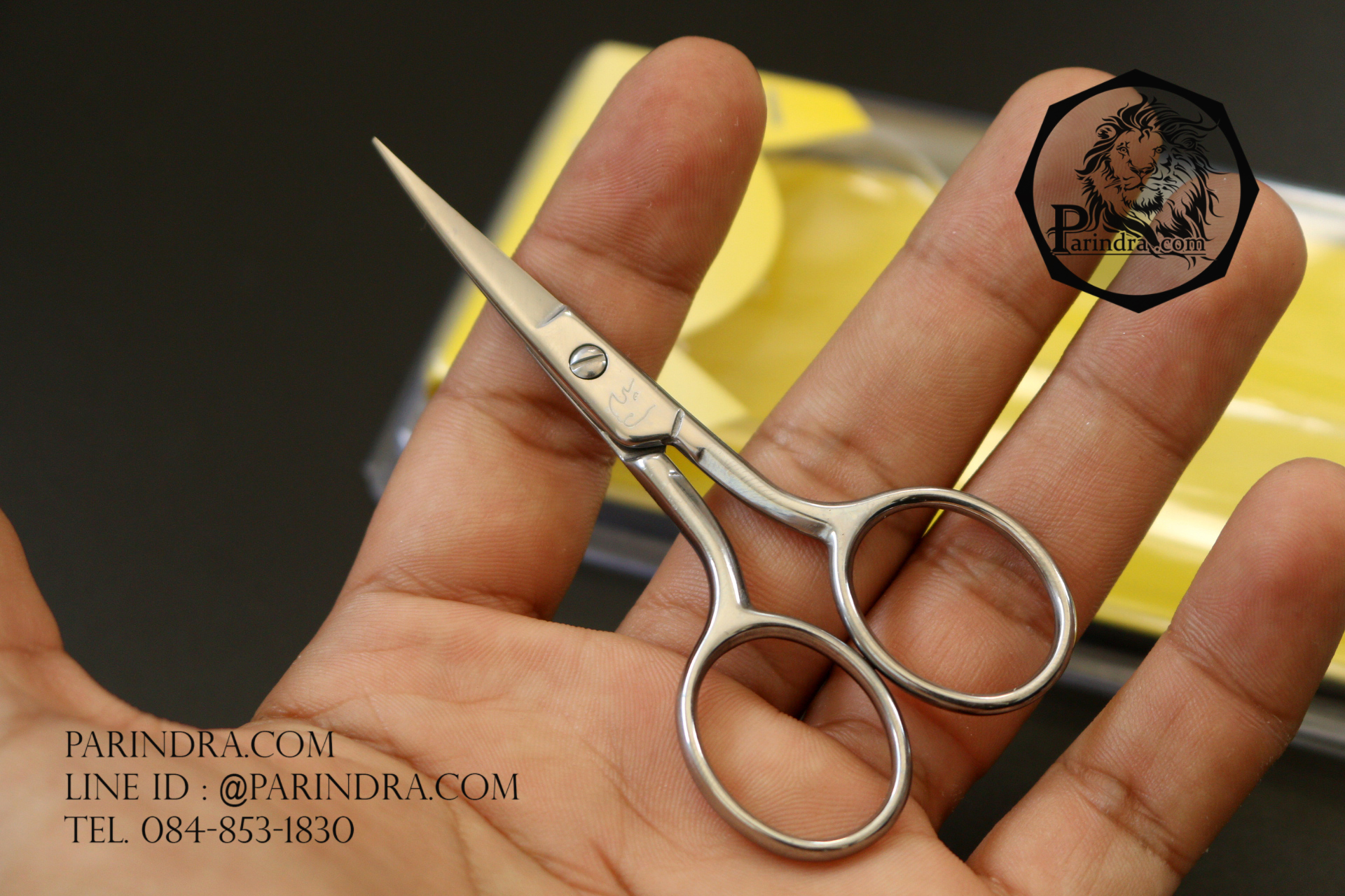 กรรไกรเล็มขนจมูกหรือหนวด Rhino Brand No.S32 ปลายแหลมโค้ง คมมาก ทำจากแสตนเลส