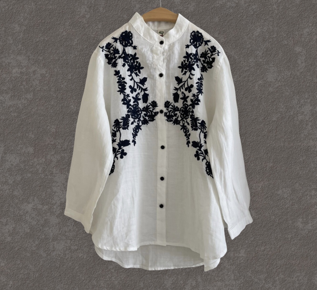 เสื้อเชิ้ตผ้าลินินลายปัก