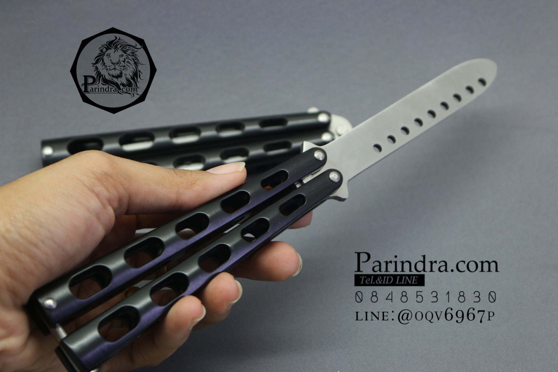 มีดบาลีซอง Balisong มีดควง มีดปีกผีเสื้อ ไม่มีคม สำหรับการฝึกควง สีดำ ขนาด 9 นิ้ว BLA021
