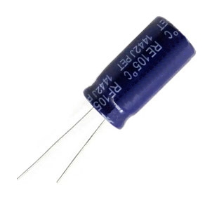 C คาปาซิเตอร์ 220uF 63V 4000hrs 105°C Size 10x20mm ระยะห่างขา 5.0mm
