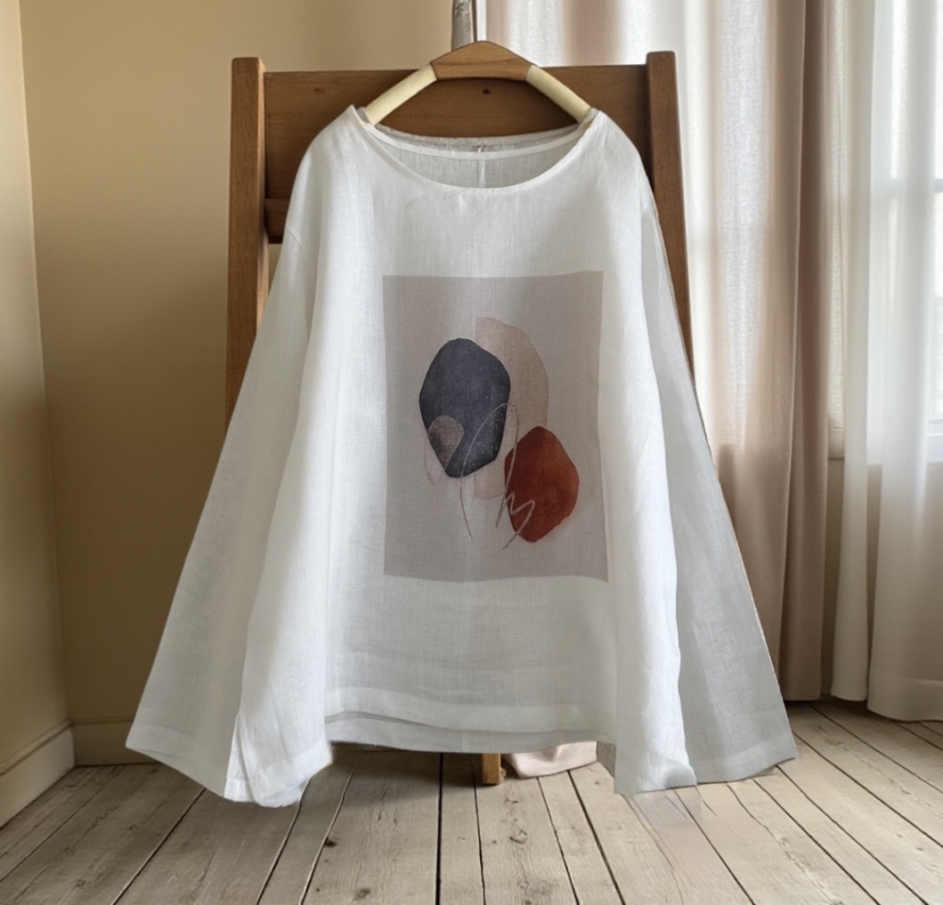 เสื้อผ้าลินินพิมพ์ลาย