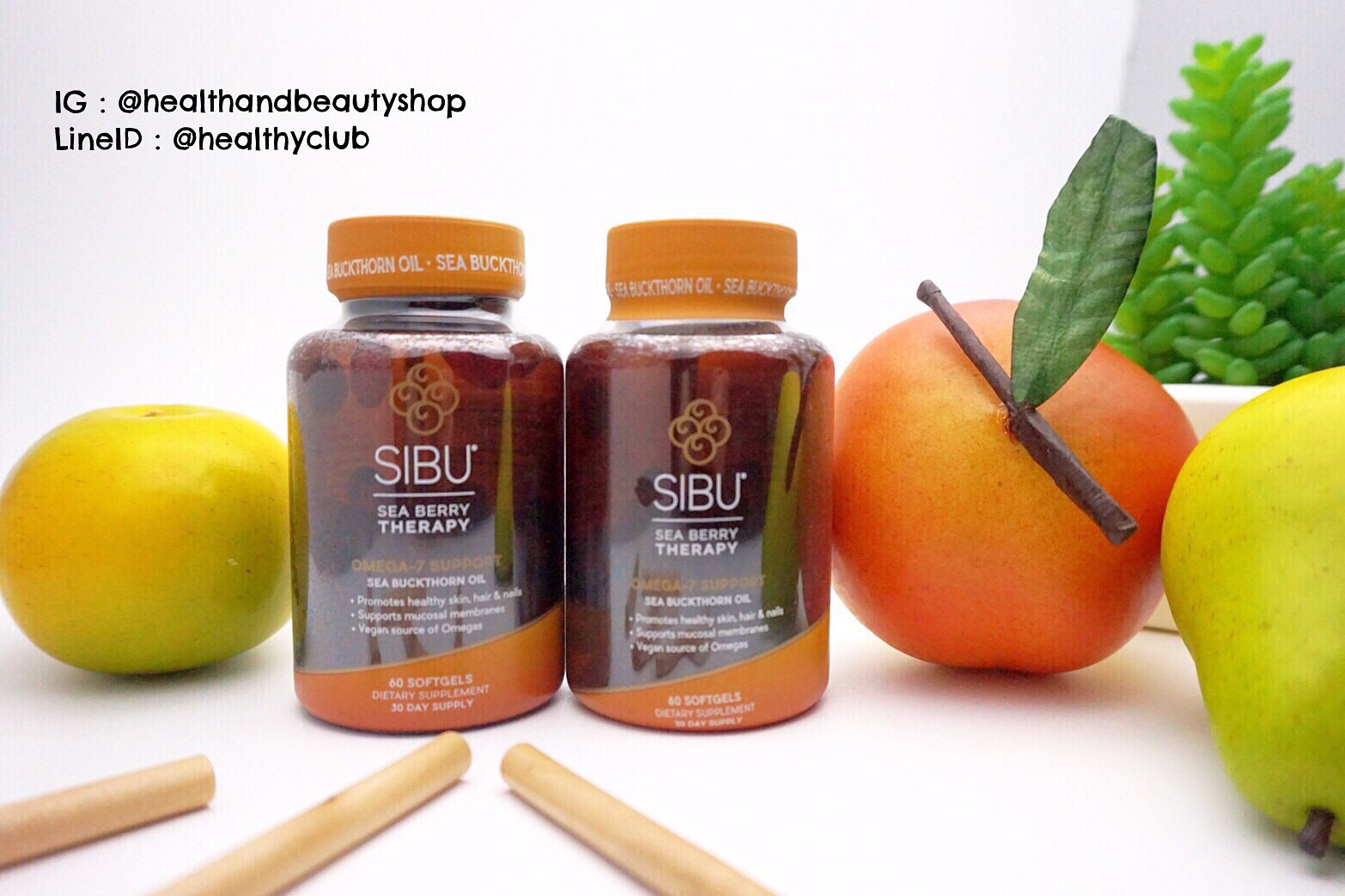 # ผิวสดใส # Sibu Beauty, Sea Buckthorn Therapy,Omega-7 Support, Sea Buckthorn oil, 60 Softgels