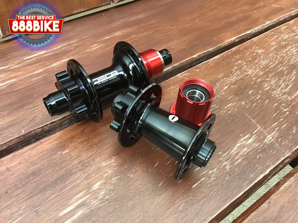 ดุมดิส ดุมเสือภูเขา DECA โม่ Sram + Shimano, ลูกปืน BEARING 32H สีดำ ( ดุมหน้า 15 ดุมหลัง 12 )(ไม่รวมแกนปลด)