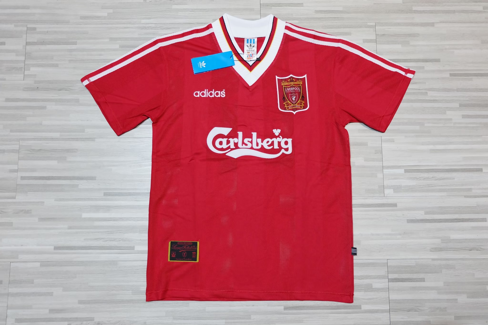 Liverpool 1995/1996 Vintage Jersey เสื้อฟุตบอลลิเวอร์พูลย้อนยุค Carlsberg เสื้อลิเวอร์พูลคอหนา