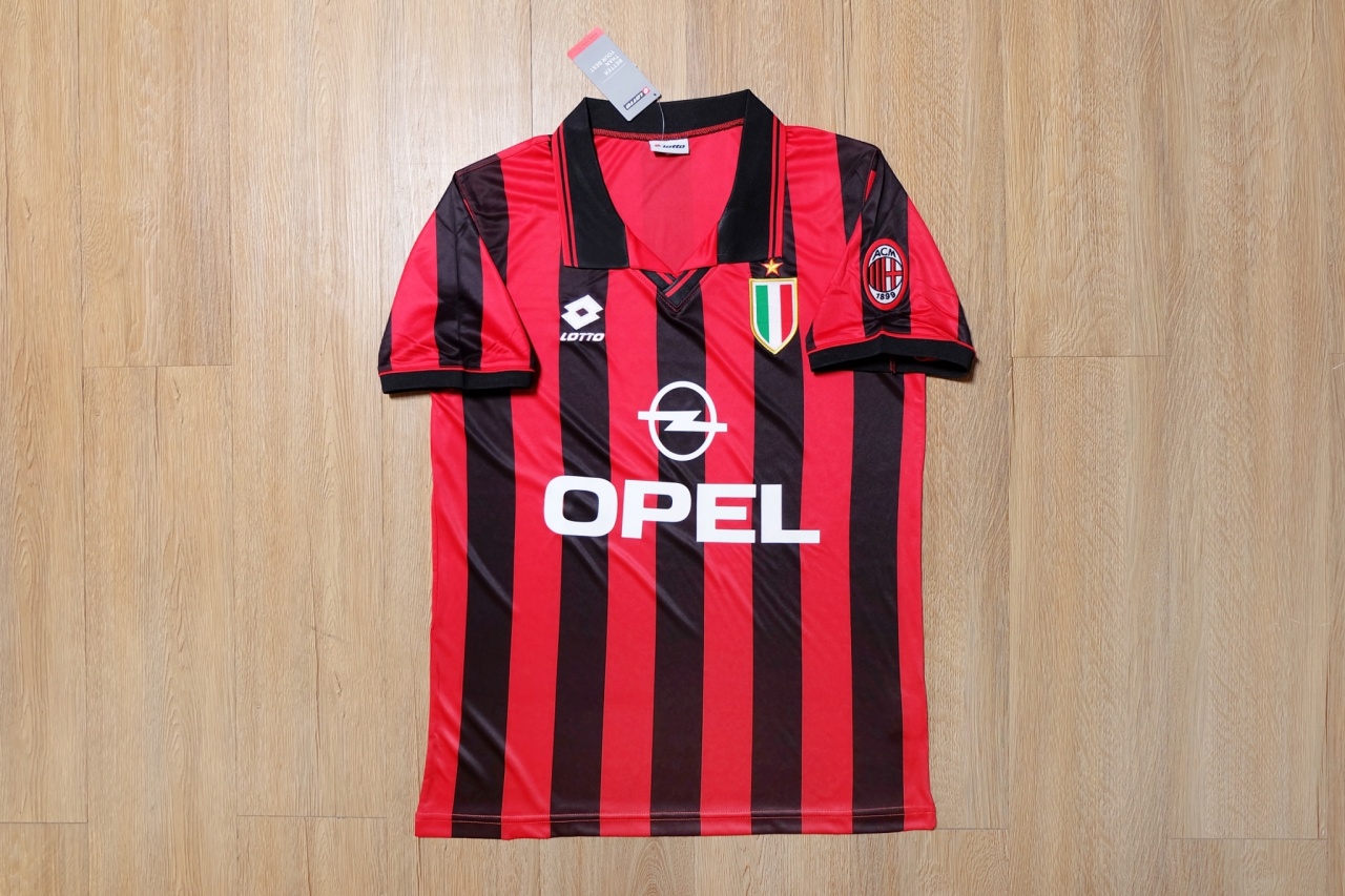 AC Milan 1994/95 Home Vintage Jersey เสื้อบอลเอซีมิลาน เสื้อเอซีมิลานย้อนยุค OPEL