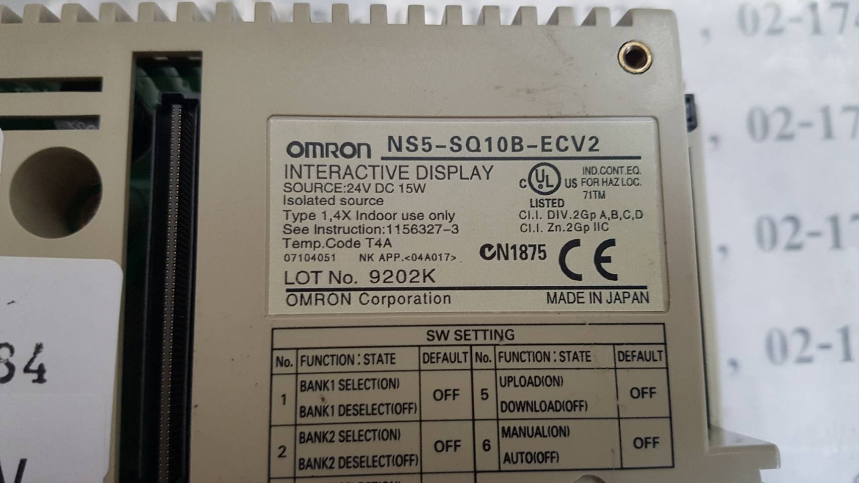 NS5-SQ10B-ECV2 HMI " OMRON "