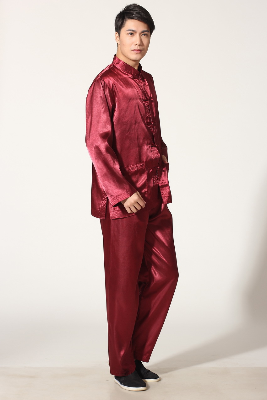 Pre-order ชุดจีนชาย แขนยาว สีแดง