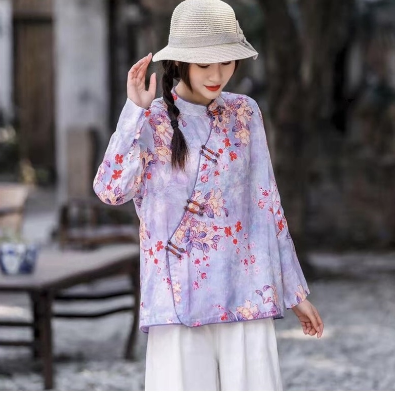 เสื้อคอจีนผ้าลินิน