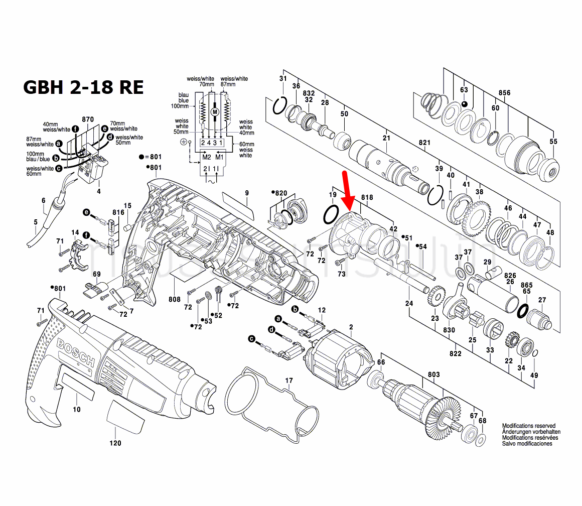 หน้าแปลน สว่านโรตารี่ Bosch บอช GBH 2-18 RE #1619P01772 (แท้-สั่ง)