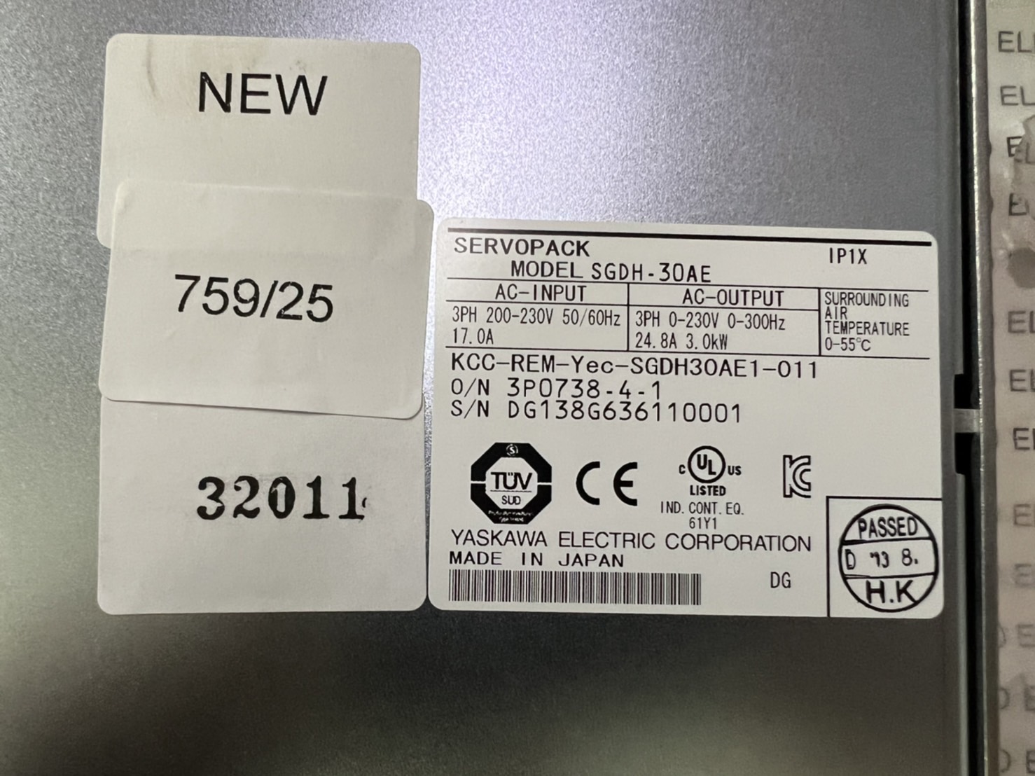 SGDH-30AE SERVO DRIVE " YASKAWA "