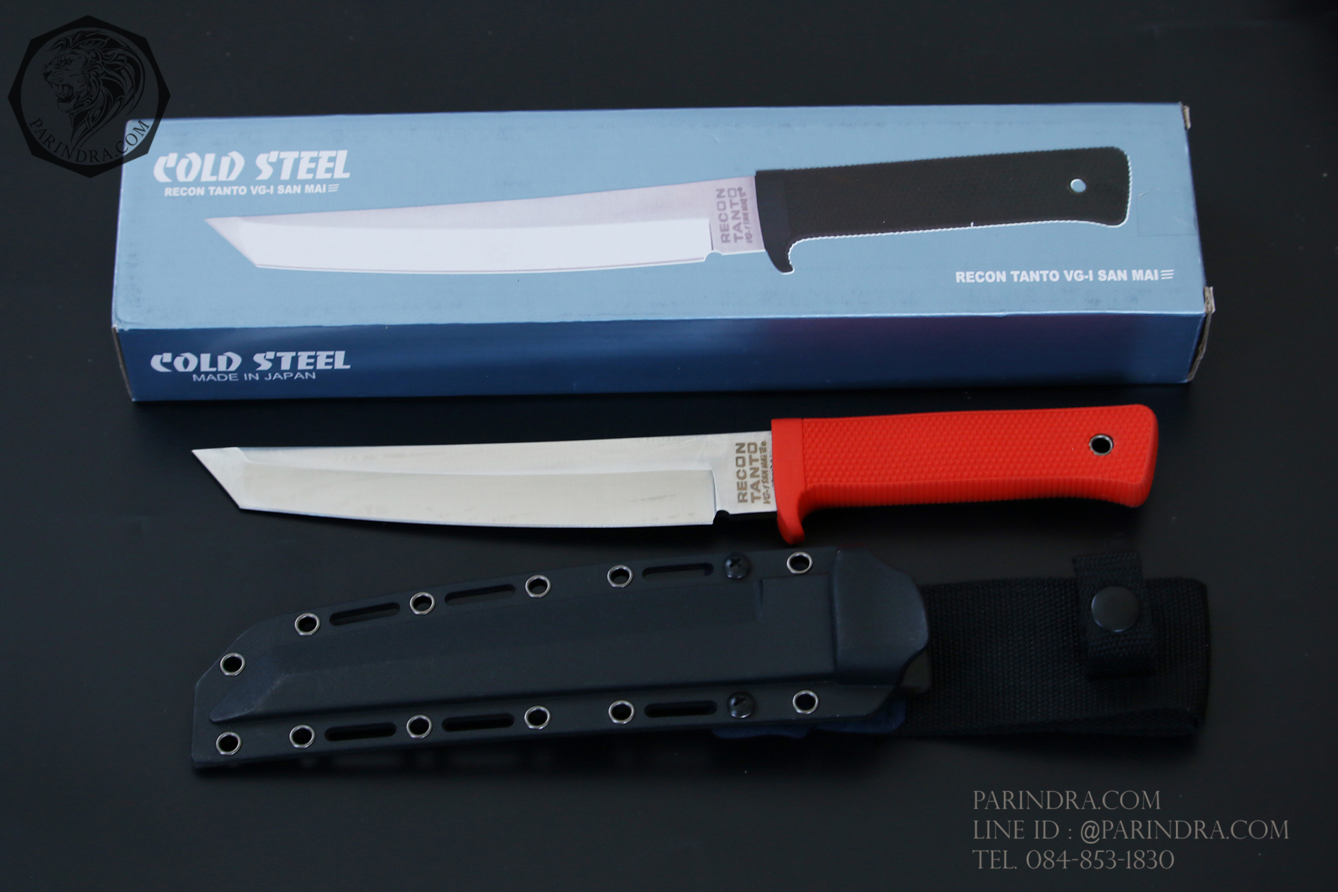 มีดใบตาย COLD STEEL Recon Tanto VG-I San Mai ขนาด 12 นิ้ว Full Tang (OEM) A+ ด้ามสีส้ม