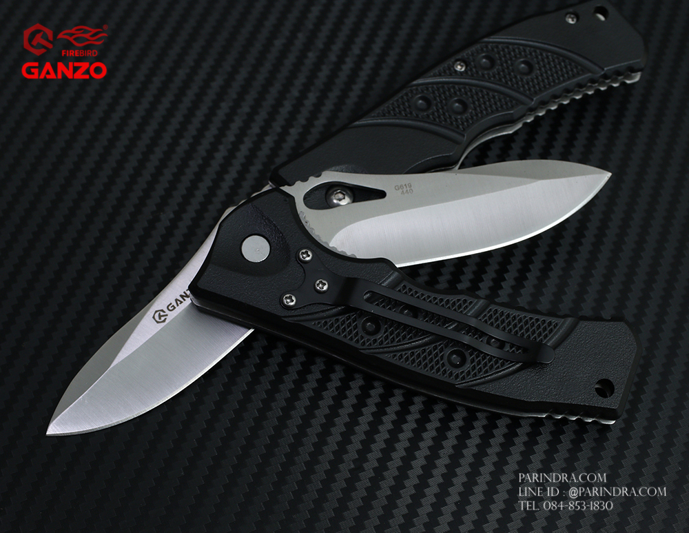 มีดพับ Ganzo กานโซ่ รุ่น Ganzo G619 ด้ามสีดำ ของแท้ 100%