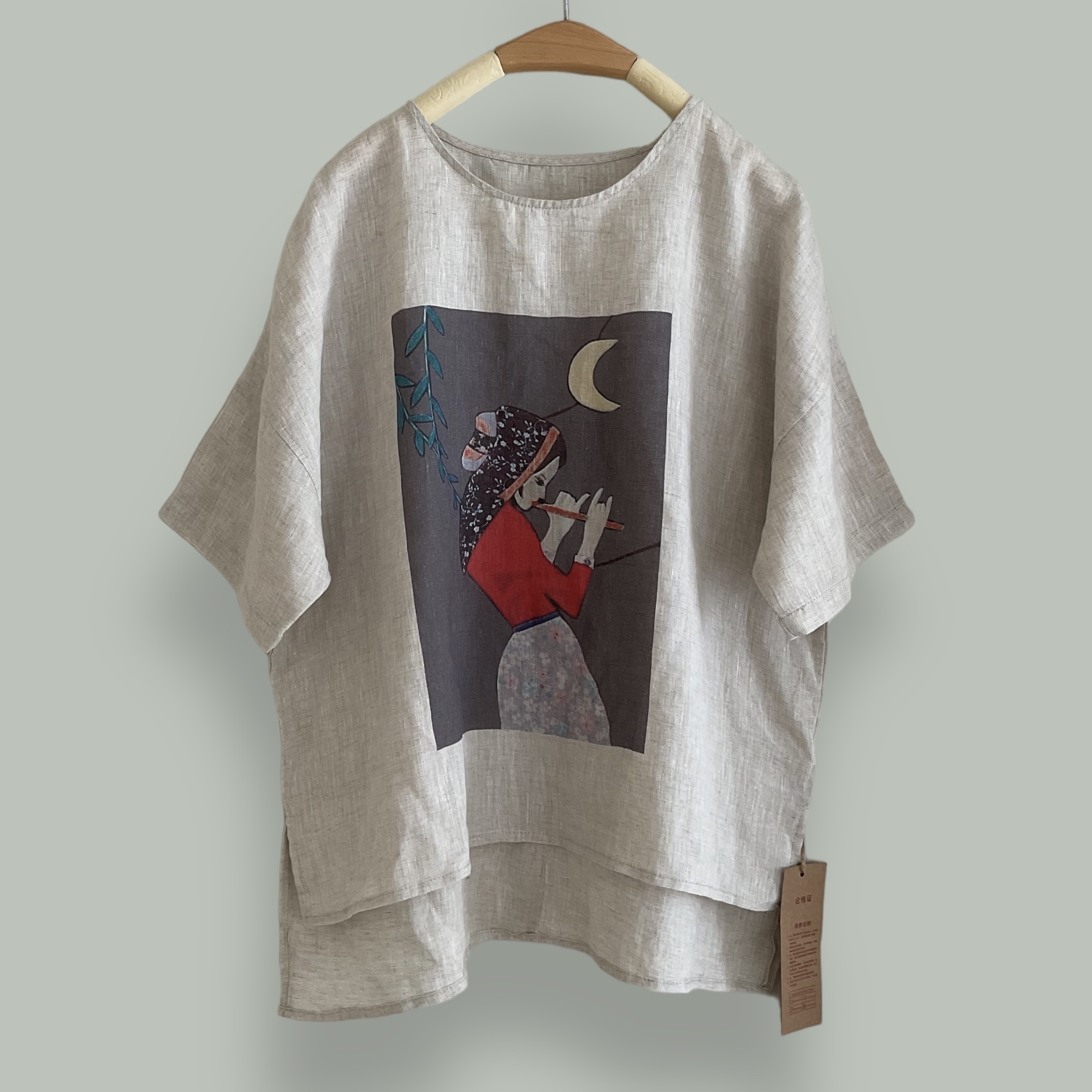 เสื้อผ้าลินินพิมพ์ลาย