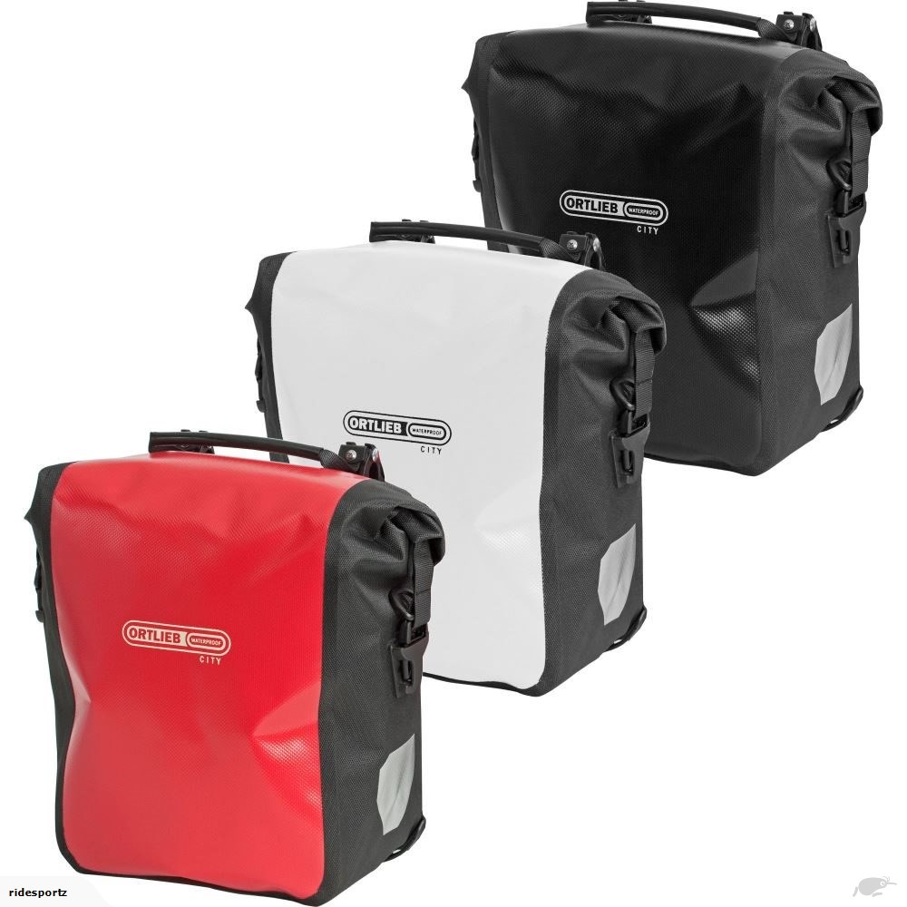 กระเป๋าหลัง ORTLIEB Back-Roller City Panier Bags (Pair) มีสีดำ, แดง และ ขาว