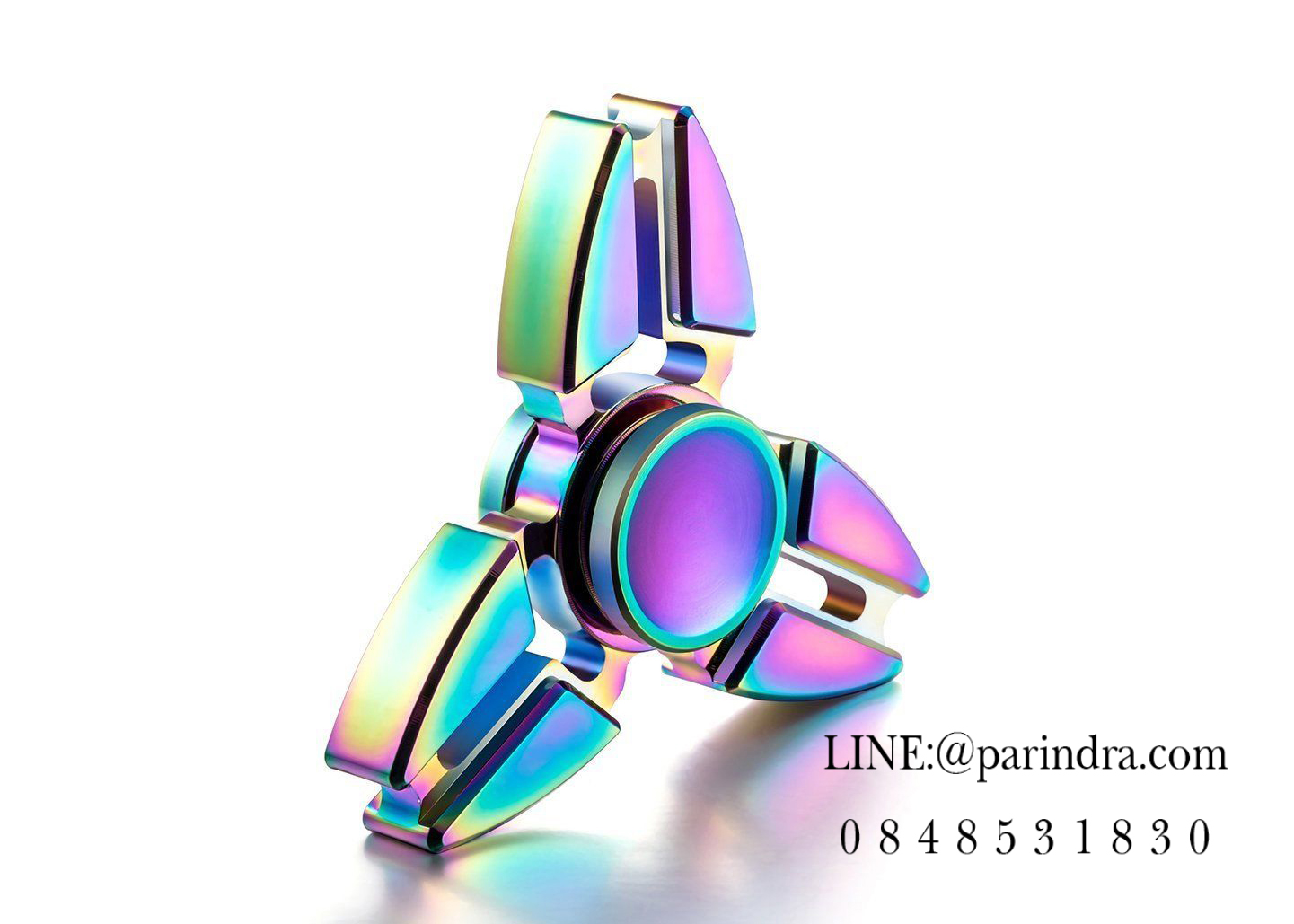 ของเล่นกำลังฮิต Hand Spinner Aluminium Triangle หมุนดี น้ำหนักเยี่ยม สีรุ้ง 5
