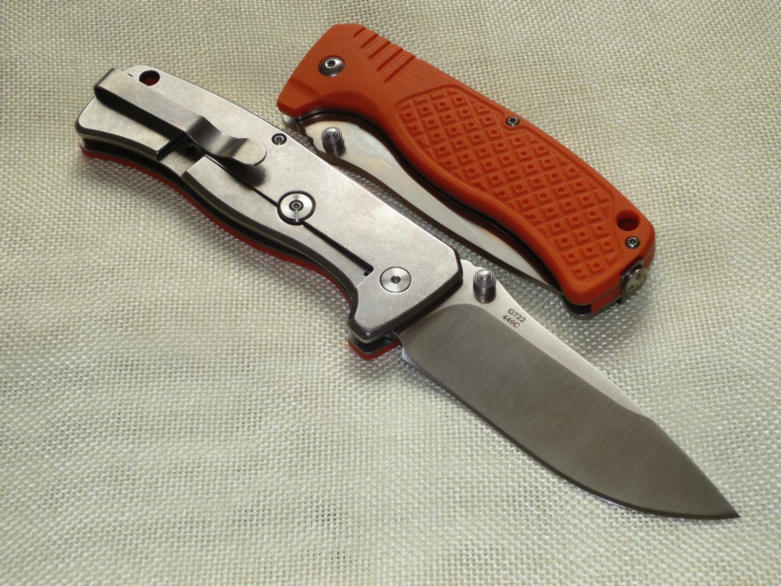 มีดพับ Ganzo กานโซ่ รุ่น G722 OR สีส้มแสด หนาถึก แข็งแกร่ง ของแท้ 100%