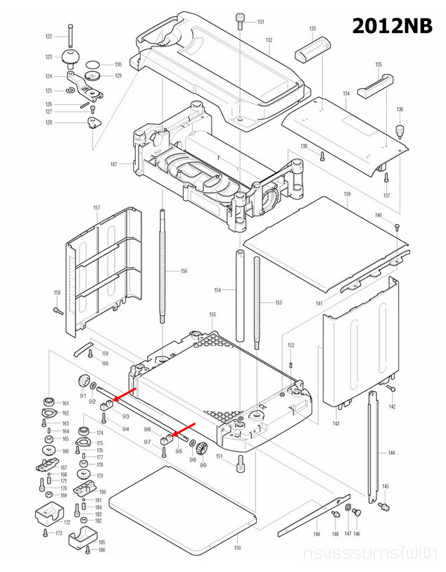 SHAFT RETAINER แท่นไสไม้ Makita-มากีต้า 2012NB [#93,96] Pn.417034-0 (แท้)##