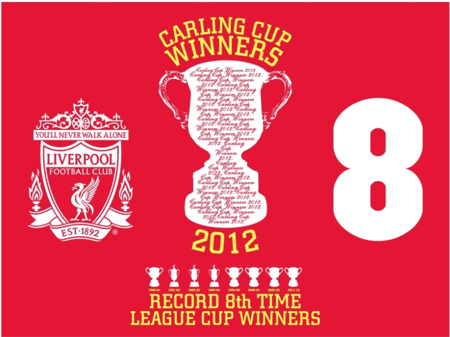 ธง ฟุตบอล สโมสรลิเวอร์พูล - แชมป์ คาร์ลิ่ง คัพ 2012 ใหม่ / LIVERPOOL Football Club Flag - Carling Cup Winners 2012 NEW