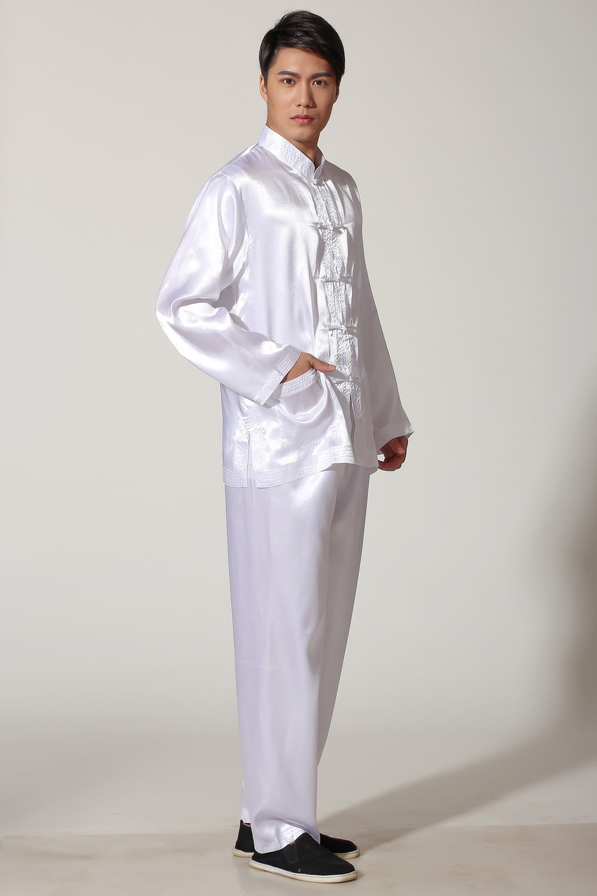 Pre-order ชุดจีนชาย แขนยาว สีขาว