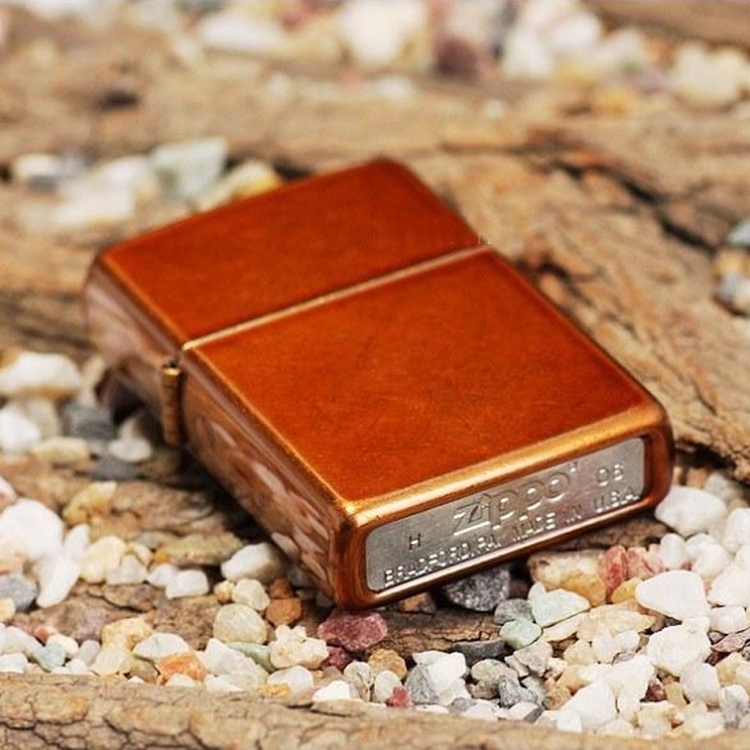 ไฟแช็ค Zippo แท้ ลายสีทองแดงขีดข่วน "Toffee Finish Lighter" #21184 แท้นำเข้า 100%