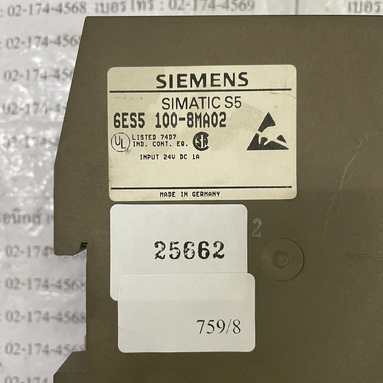 6ES5 100-8MA02 PLC " SIEMENS "