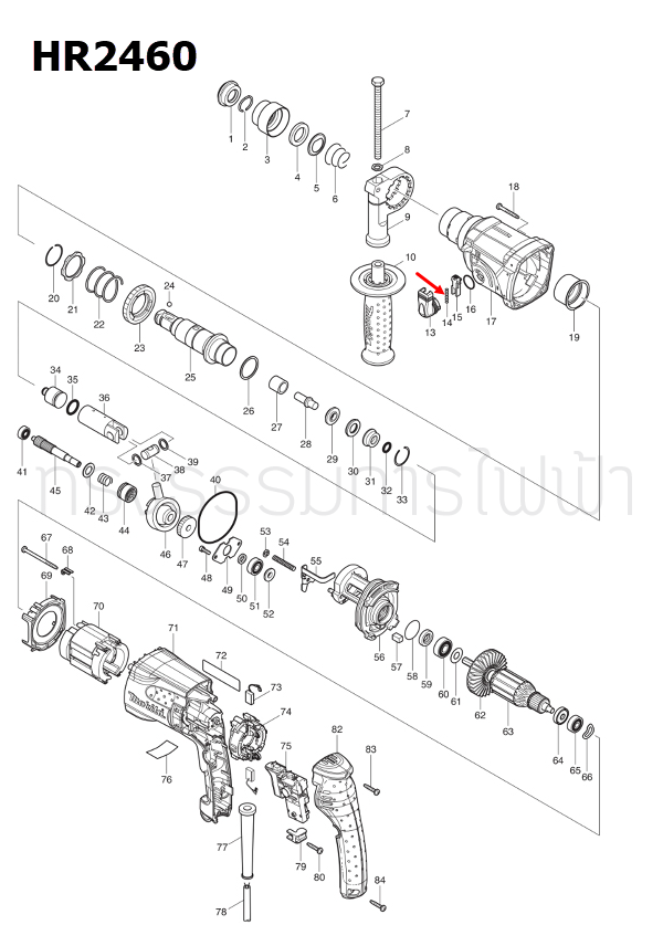 COMPRESSION SPRING 3 สว่านโรตารี่ Makita รุ่น HR2460F [#14] Pn.233459-8 (แท้) ##