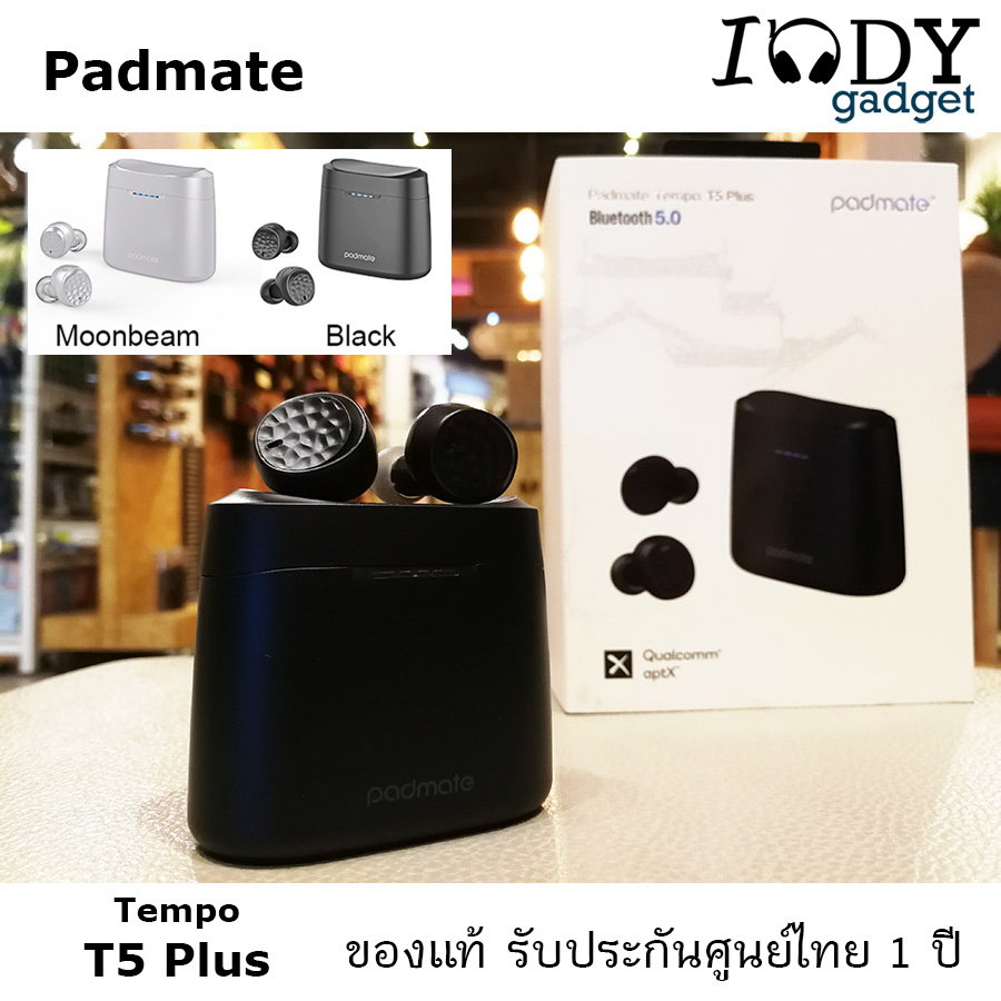 Padmate Tempo T5 PLUS ของแท้ รับประกันศูนย์ไทย หูฟัง True Wireless Bluetooth 5.0 กันเหงื่อและละอองน้ำ ครบเครื่องในราคาคุ้ม สำเนา