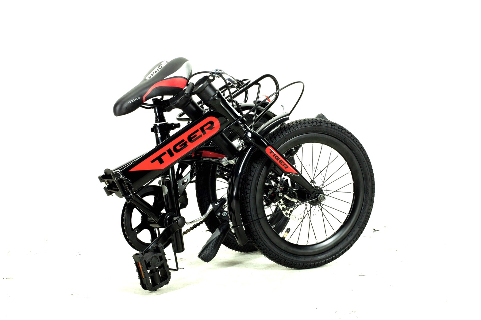 จักรยานพับ TIGER J-BLACK 16"นิ้ว Single speeds เฟรมเหล็ก, ปี 2021