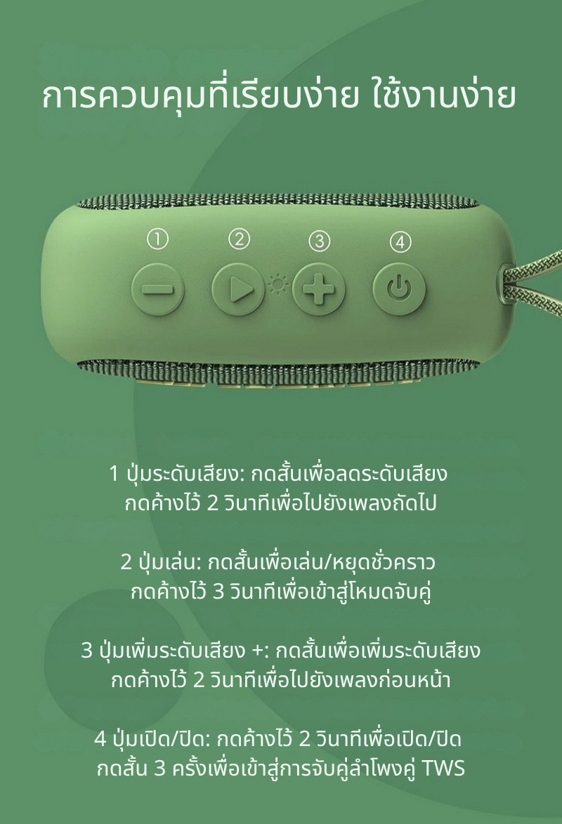 Snowsky ANYWHERE ลําโพงบลูทูธ 5.4 แบบพกพา รองรับการจับคู่สเตอริโอไร้สาย กันน้ำIPX6 ประกันศูนย์ไทย