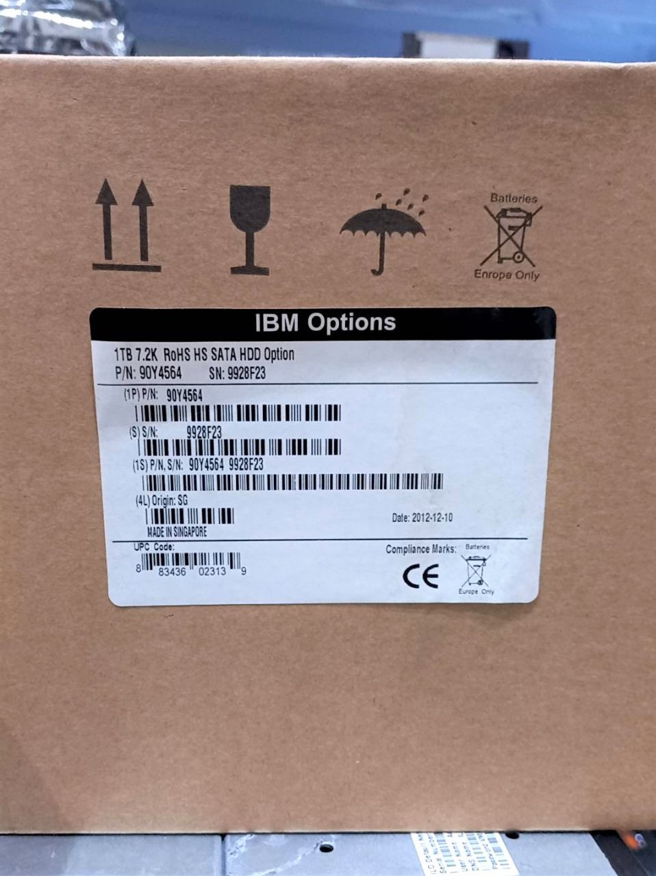 90Y4564 IBM 1TB 7,2k SATA 3,5 SS. HDD.