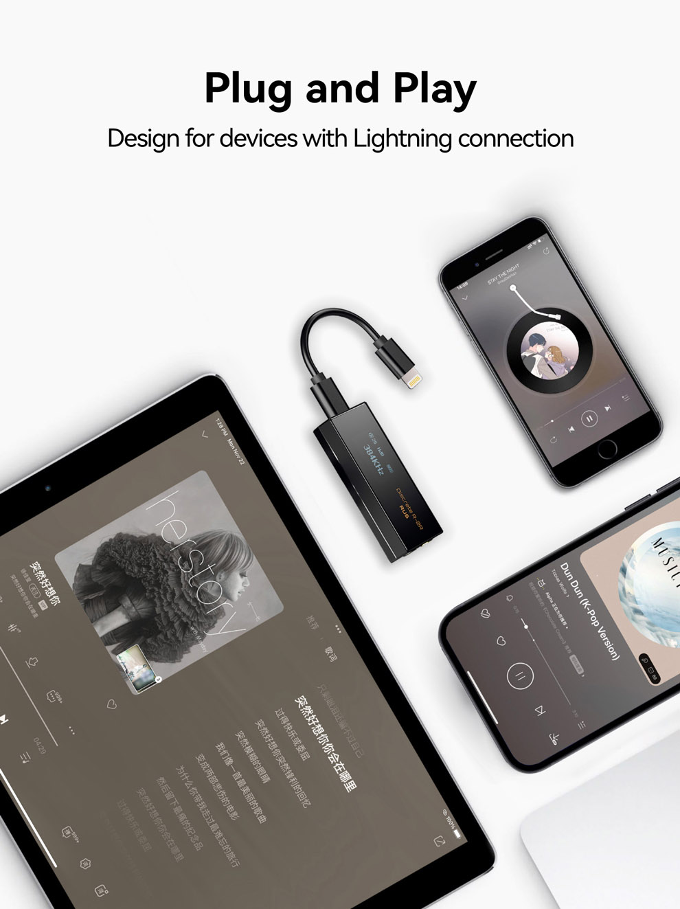 ขาย Cayin CS-L2C สาย Lightning เป็น Type-C สำหรับ RU6 RU7 รองรับ Plug and Play