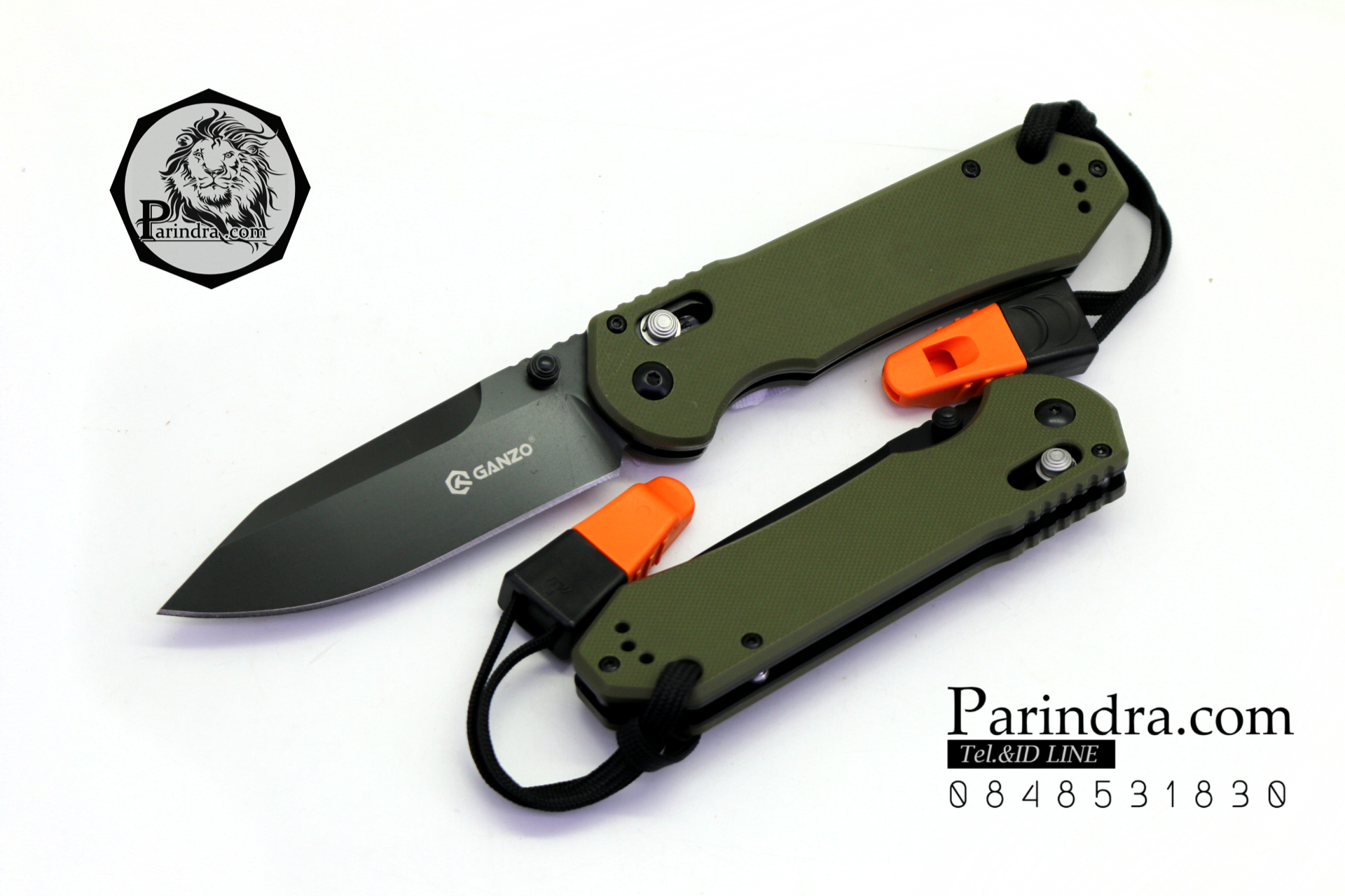 มีดพับ Ganzo กานโซ่ รุ่น Ganzo G7453-GR-WS ใบดำด้ามเขียว ของแท้ 100%