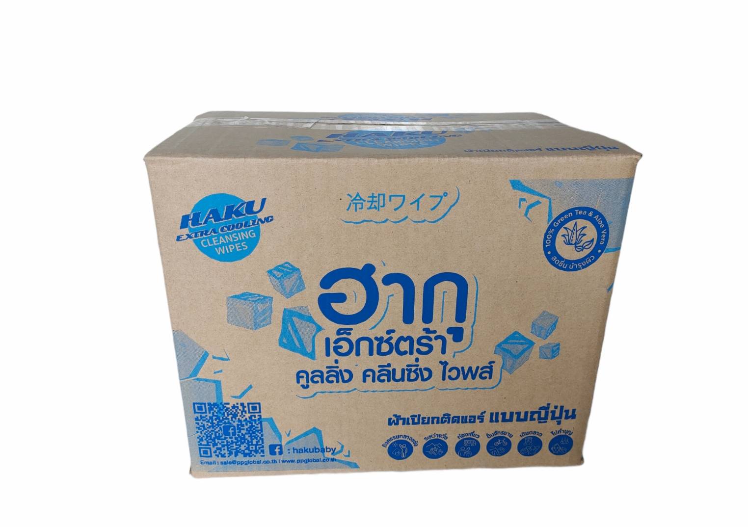 ผ้าเปียกติดแอร์ ฮากุ เอ๊กซ์ตร้า คูลลิ่ง คลีนซิ่ง ไวพส์ 1 ห่อ 30 แผ่น