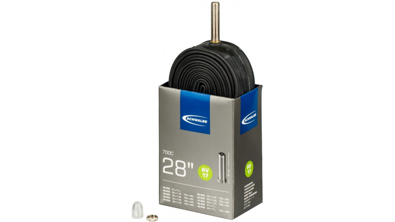 SCHWALBE ยางใน 700X28C/45C/38B, แกนยาว 40mm, หัวใหญ่ (AV17) ไม่มีกล่อง