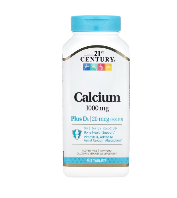 21st Century, Calcium Plus D3 1,000 mg 90 Tablets