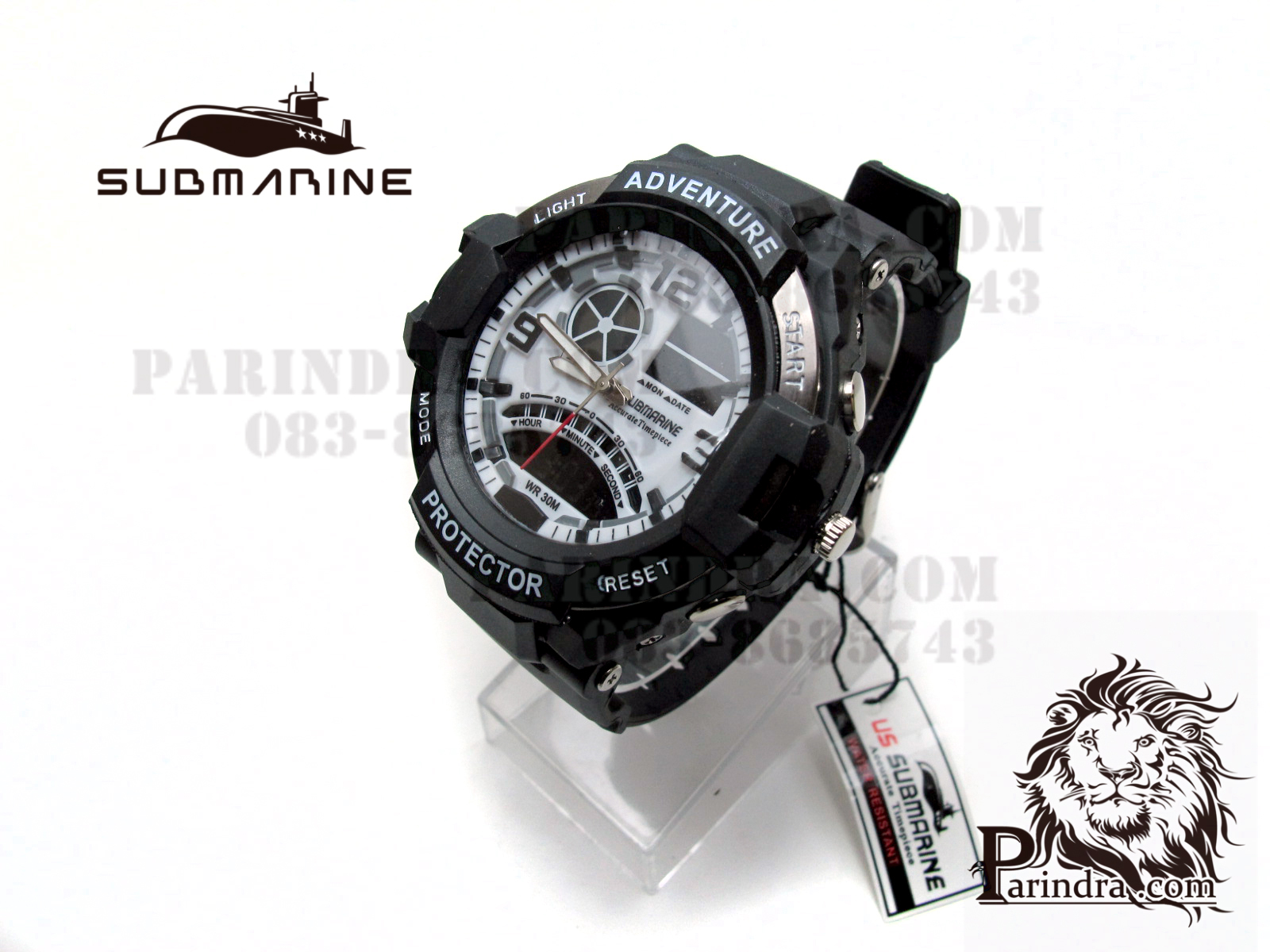 นาฬิกา US submarine Adventure Protector รุ่น TP3156M สีดำหน้าปัดขาว(พื้นดำ)