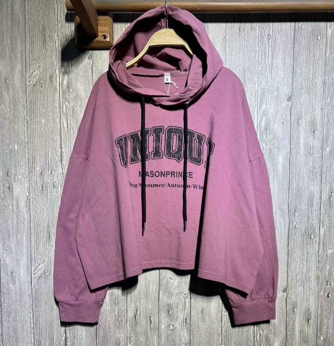 เสื้อฮู้ดผ้ายืดลายพิมพ์ทรงโอเวอร์ไซส์ 9am