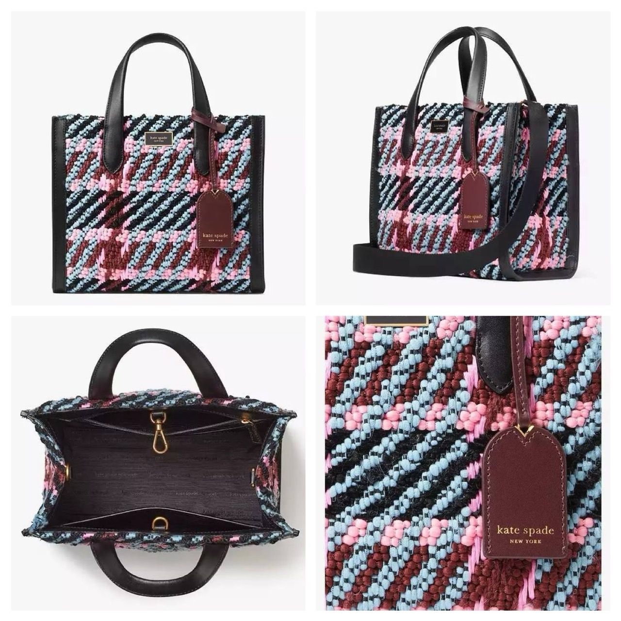 กระเป๋า KATE SPADE NEW YORK MANHATTAN PLAID SMALL TOTE K8997