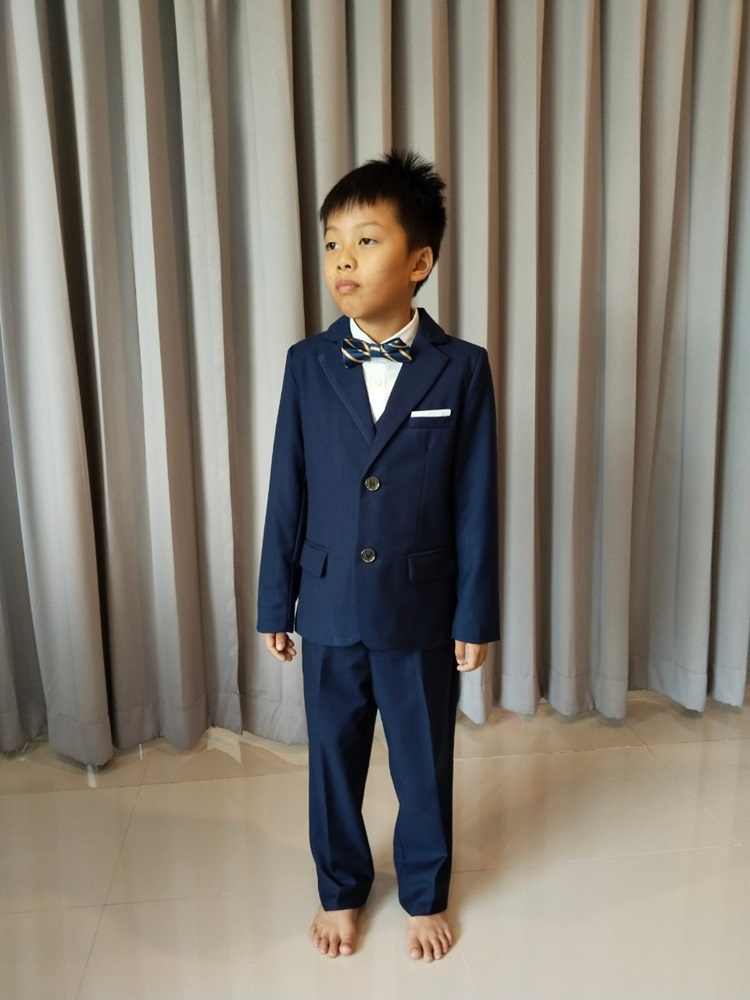 พร้อมเช่า ชุดสูทเด็กชาย สีกรมท่า 2 กระดุม **พร้อมเช่าไซส์ 90,100, 110,120,130,140, 150,160 ,170**