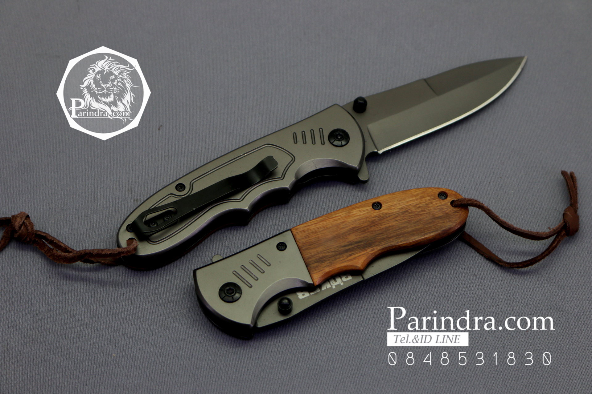 มีดพับ Boker ด้ามประกับไม้ สี Titanium Gray(OEM)