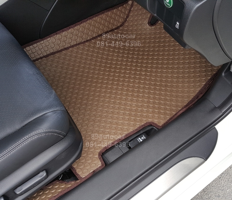 ขายพรมปูพื้นรถยนต์เข้ารูป Honda Accord 2017 กระดุมสีน้ำตาลขอบน้ำตาล