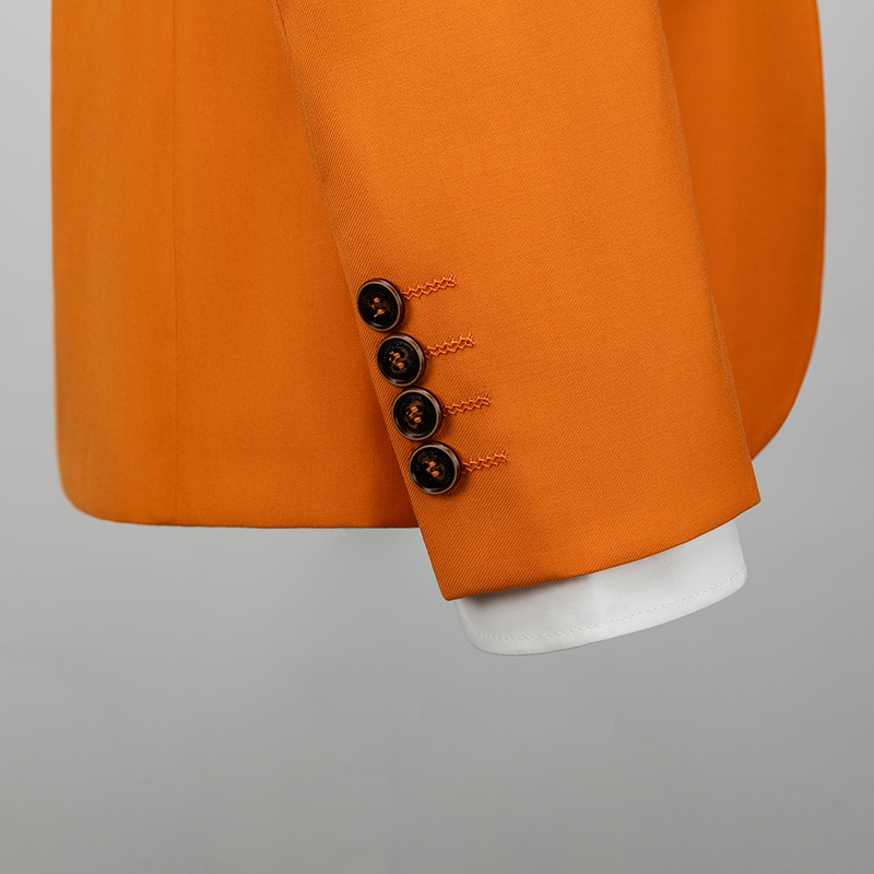 พร้อมเช่า ชุดสูทชาย สีส้ม สไตล์เกาหลี (ไม่มีเสื้อกั๊ก)