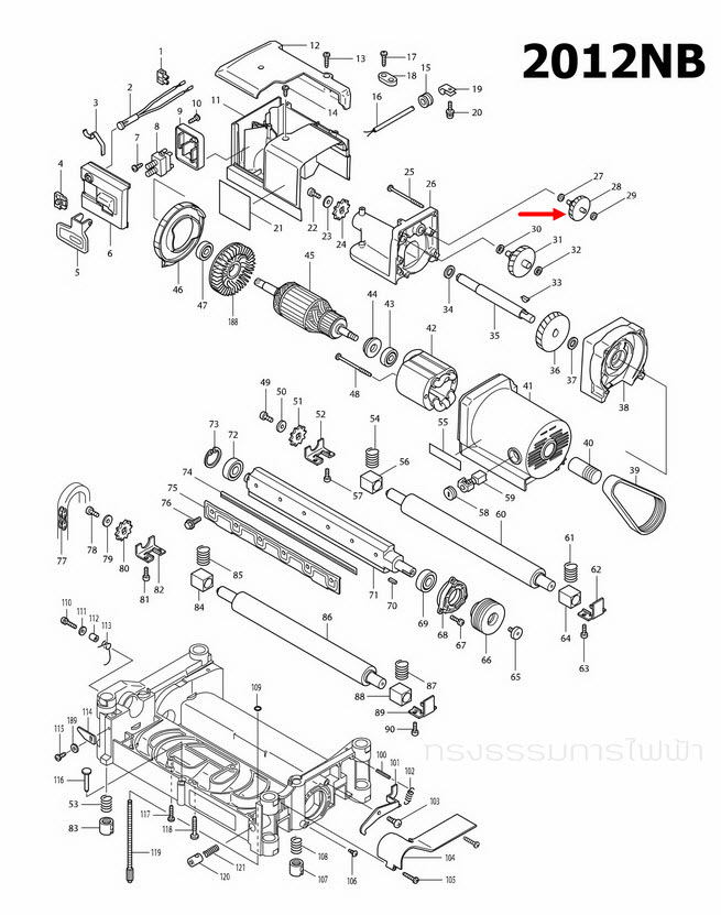ชุดเฟือง 8-50 แท่นไสไม้ Makita 2012NB [#28] Pn.226134-3 (แท้) ##(*)