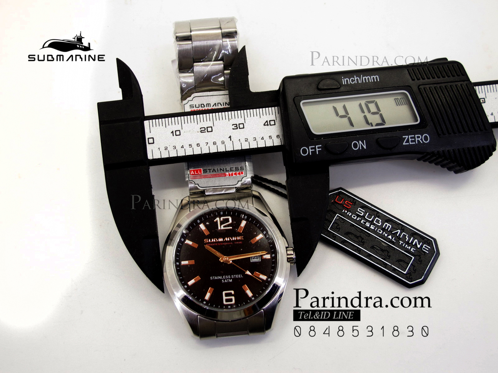 นาฬิกา US submarine รุ่น SUB039 แสตนเลสหน้าปัดสีดำ ของแท้100%